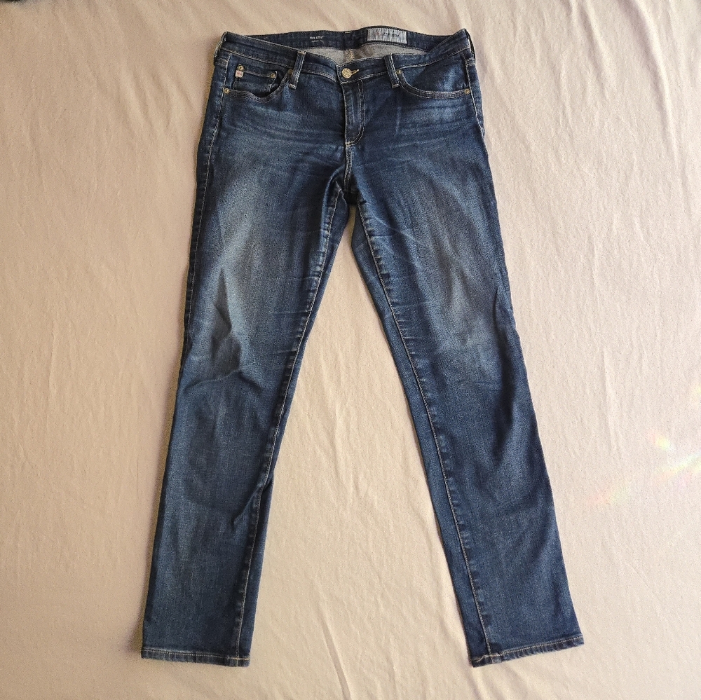 AG Adriano Goldschmied The Stilt Cigarette Jean 32R Medium Blue Wash - Picture 2 of 10